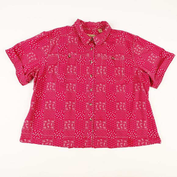 C.E. Schmidt Workwear Womens 3X Button Down Top Pink Front Pockets - Picture 1 of 9